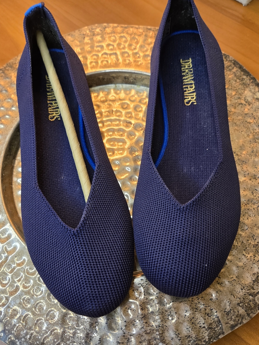 Dream Pairs Women's Navy Knit Ballet Flats Shoe NWT Size 5